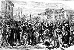 Russian Army in Bucharest, The Illustrated London News, 1877