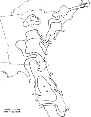 September 1933 Florida hurricane rainfall