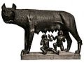 She-wolf suckles Romulus and Remus
