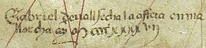 Signature of Gabriel de Vallseca (1447)