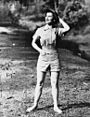 StateLibQld 1 199919 Young woman modelling a short pantsuit, Brisbane, 1952