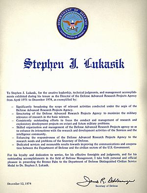 Steve Lukasik award Dec1974
