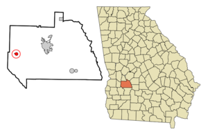Location within Sumter County and Georgia