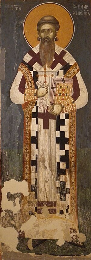 Sveti Sava, freska iz Gračanice, XIV vek