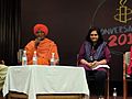 Swami Agnivesh (left) at an Amesty Event in New Delhi. Teesta Setalvad (right) also pictured