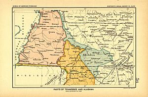 TENNESSEE map - Indian land cessions in the United States
