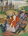 The Resurrection Beaufort arms in border (f. 131) Cropped