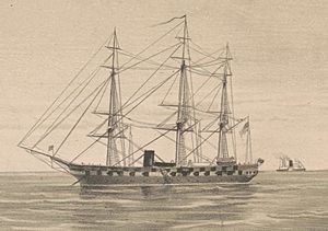 USS Minnesota (1855) U.S. Naval review at Hampton-Roads VA. in 1880 LCCN2004670676 (cropped).jpg