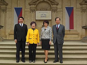 Wang, Lu, Syková a Chen na Forum 2000 2016