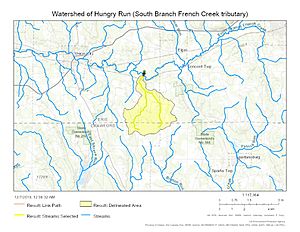 Watershed of Hungry Run (South Branch French Creek tributary)