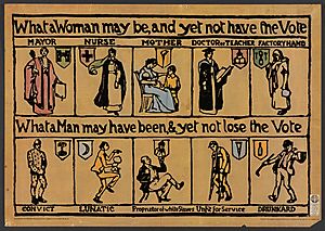 What a woman may be and yet not have the vote. Suffrage Atelier. (16051439552)