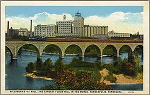 "Pillsbury's "A" Mill, the Largest Flour Mill in the World, Minneapolis, Minnesota" - postcard