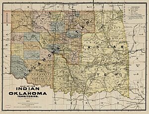 1894 Map of Indian & Oklahoma Terrs