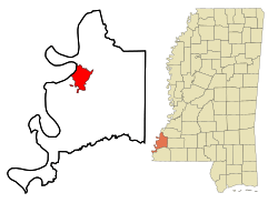 Location of Natchez in Adams County