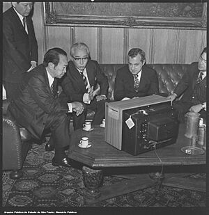 Akio Morita e Laudo Natel (1972)