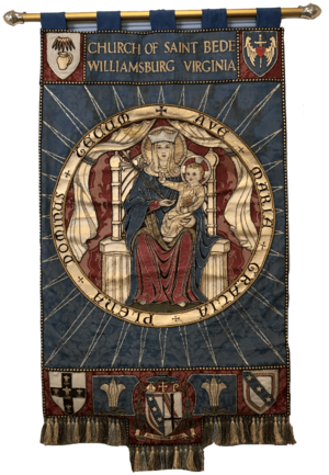 Banner at Saint Bede Catholic Church, Williamsburg, Virginia