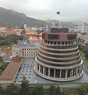 Beehive, Wellington - view from above