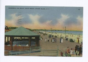 Boardwalk and Beach, South Beach, Staten Island, N.Y. (people; boardwalk and bandstand.) (NYPL b15279351-104515)f