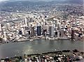 Brisbane CBD and the Brisbane River, as seen from Kangaroo Point, 1989