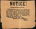 Broadside from mayor of Charles Town, Virginia