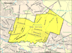 Census Bureau map of Westampton Township, New Jersey