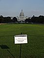 Closed lawn of National Mall with US Capitol in background; Washington, DC; 2013-10-06