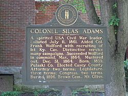 Colonel Silas Adams historical marker
