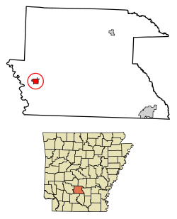 Location of Sparkman in Dallas County, Arkansas.