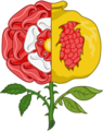 Dimidiated Rose and Pomegranate Badge of Henry VIII