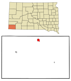 Location in Fall River County and the state of South Dakota