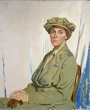 First Chief Controller, Queen Mary's Army Auxiliary Corps (QMAAC) in France, Dame Helen Gwynne-Vaughan, GBE. Art.IWMART3048