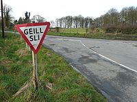 Giving way to Irish in the Baile Ghib Gaeltacht - geograph.org.uk - 704757