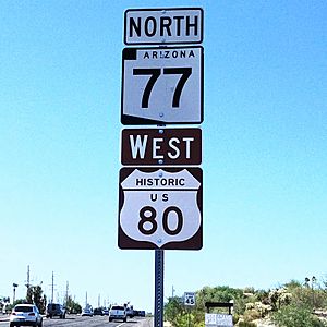 Historic US 80 and SR 77 in Tucson, Arizona