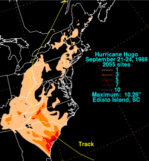 Hugo 1989 rainfall