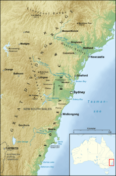 Karte Sydneybecken
