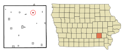 Location of South English, Iowa