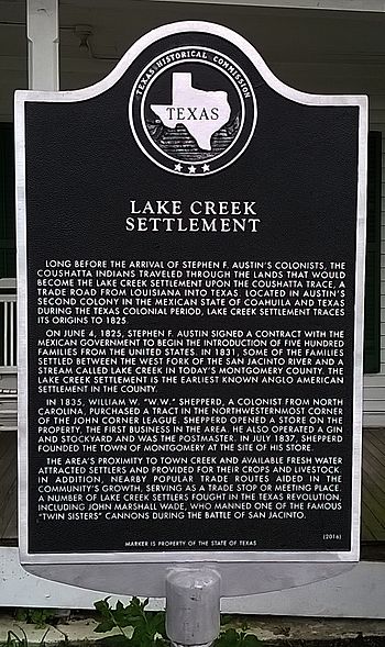 Lake Creek Settlement Marker