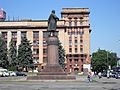 Lenin statue in Dnipropetrovsk, lateral view