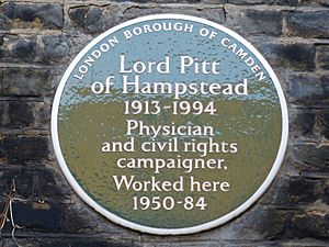 Lord Pitt of Hampstead plaque