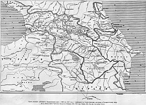 Map Caucasus War (1809-1817) by Anosov