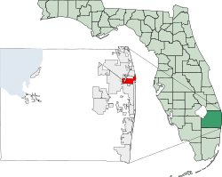 Location of Riviera Beach in Palm Beach County, Florida