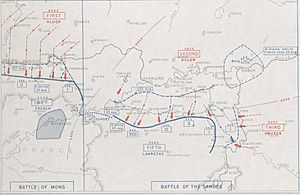 Map of the Battles of Mons and Charleroi