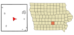 Location of Knoxville, Iowa