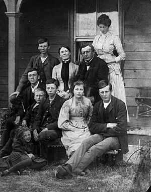 Mary and William Rolleston and their children, at Kapunatiki