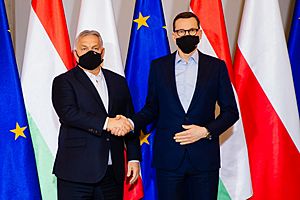 Morawiecki discussed the Poland-Belarus border security with Viktor Orbán in Warsaw (2021.12.03) 01