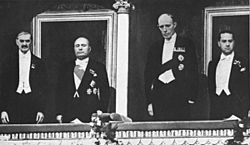Mussolini and Chamberlain in Rome 1939