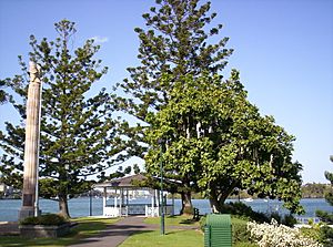 Newstead Park monument-and-Brisbane-River