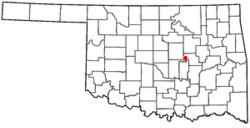 Location of Paden, Oklahoma