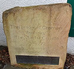 Old Greenan Bridge over the River Doon, Dedication stone with James Armour named