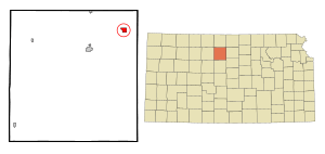 Location within Osborne County and Kansas